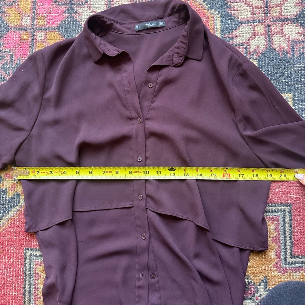 Mango Button Up Tunic Top - image 7